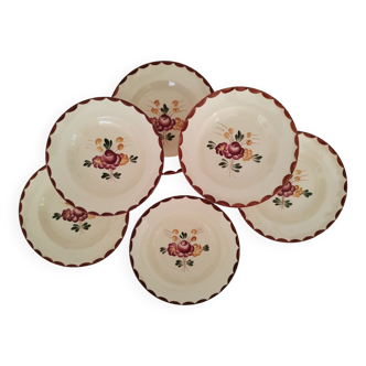 Assiettes Plates Faïence Longchamp Modèle Agen Vintage