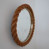 Rope work circular mid-century mirror