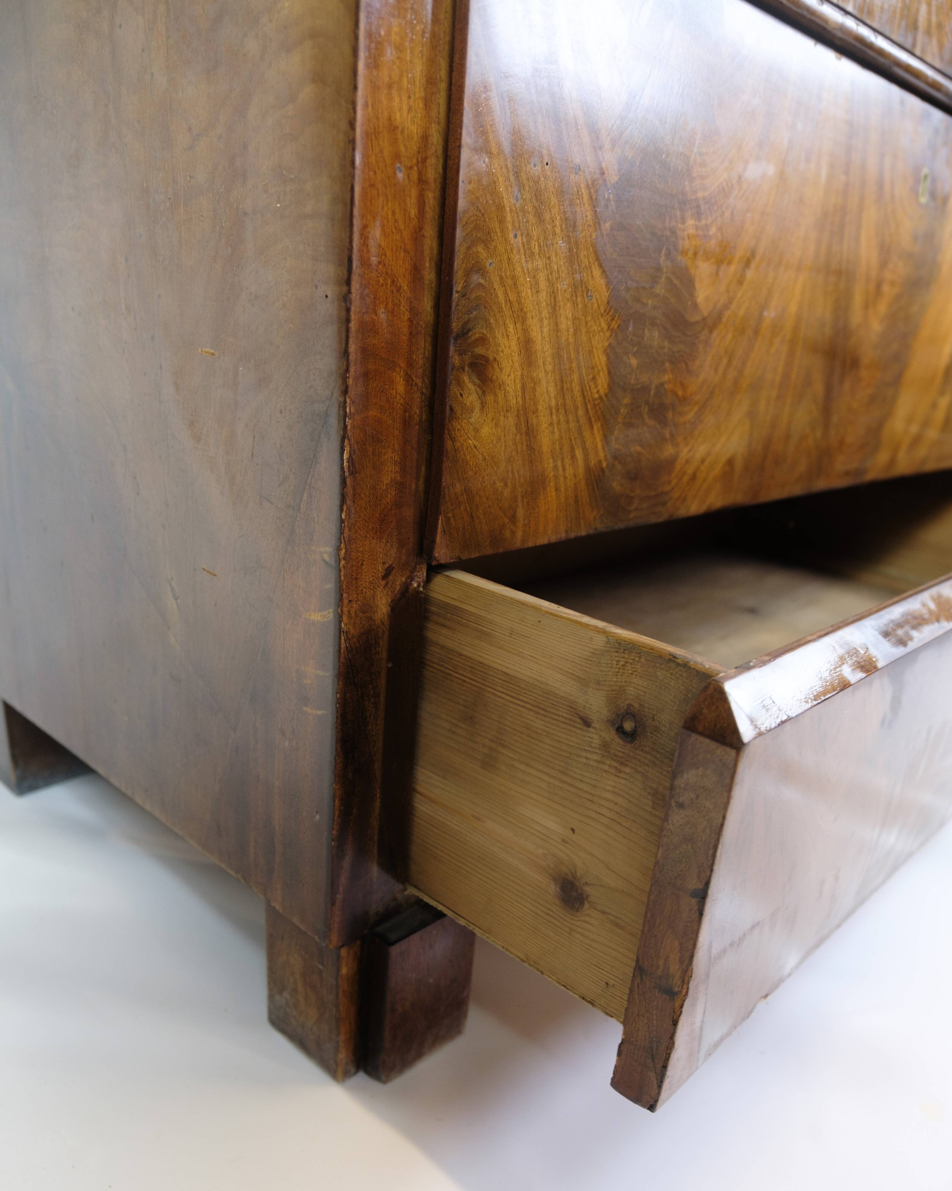 Chatol With Four Drawers Made In Hand Polished Mahogany From 1820s