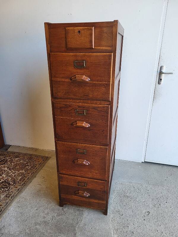 meuble classeur a dossiers en chene 1940