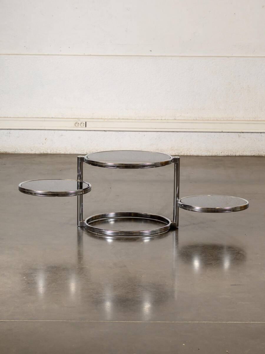 Chrome and glass coffee table