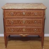 Louis XV - Louis XVI Transition style marquetry chest of drawers