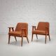 Fauteuils vintage Chierowski 366 du milieu du siècle, lot de 2
