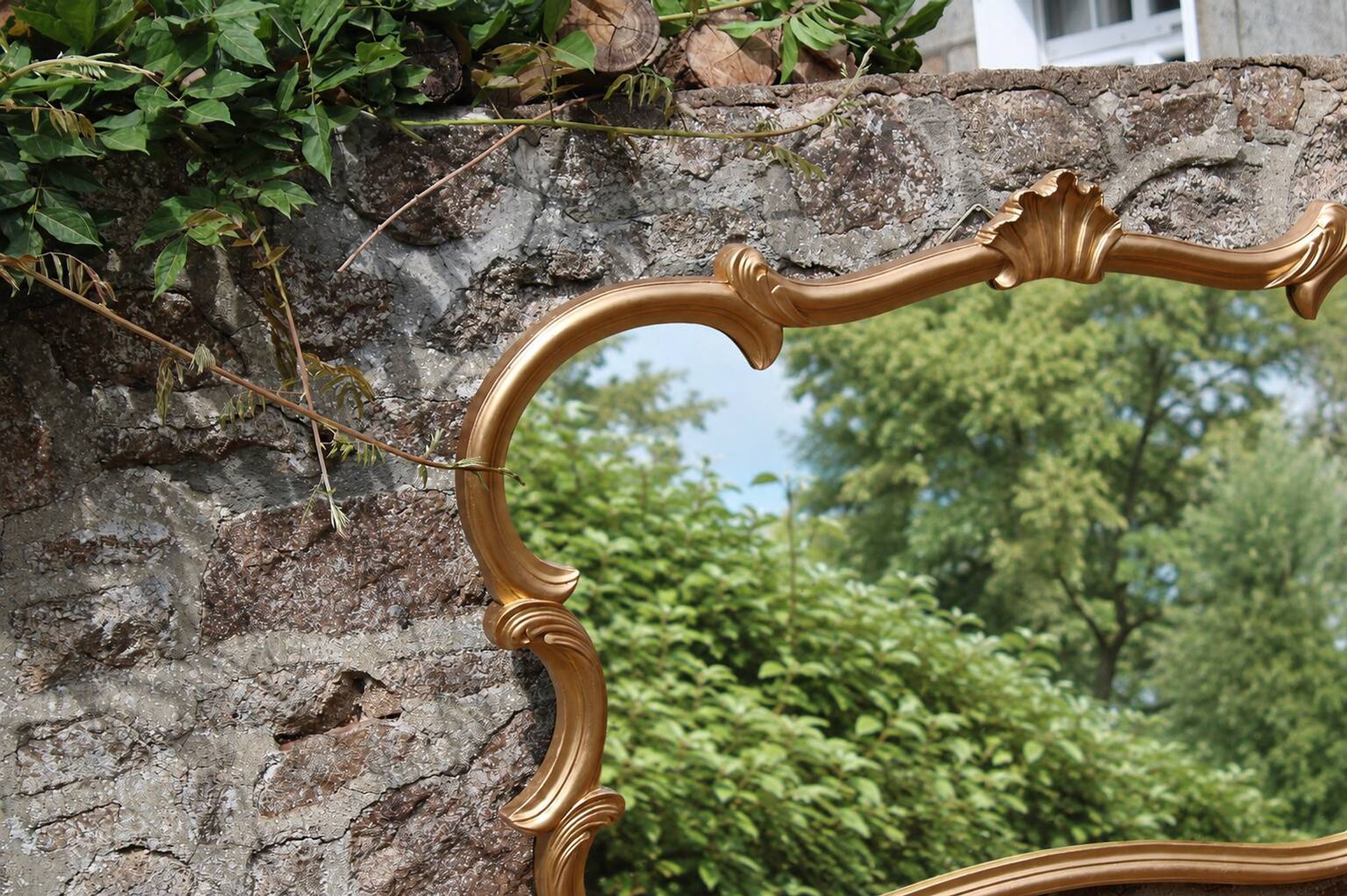 Large wall mirror with golden stucco mouldings – Louis XV Rococo style – 124