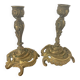 Pair of Louis XV style gilt bronze candlesticks
