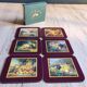 Set of 6 vintage Jason "Still Life Fruit" coasters, cork and durable.