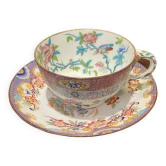 Tasse et soucoupe porcelaine anglaise, Minton