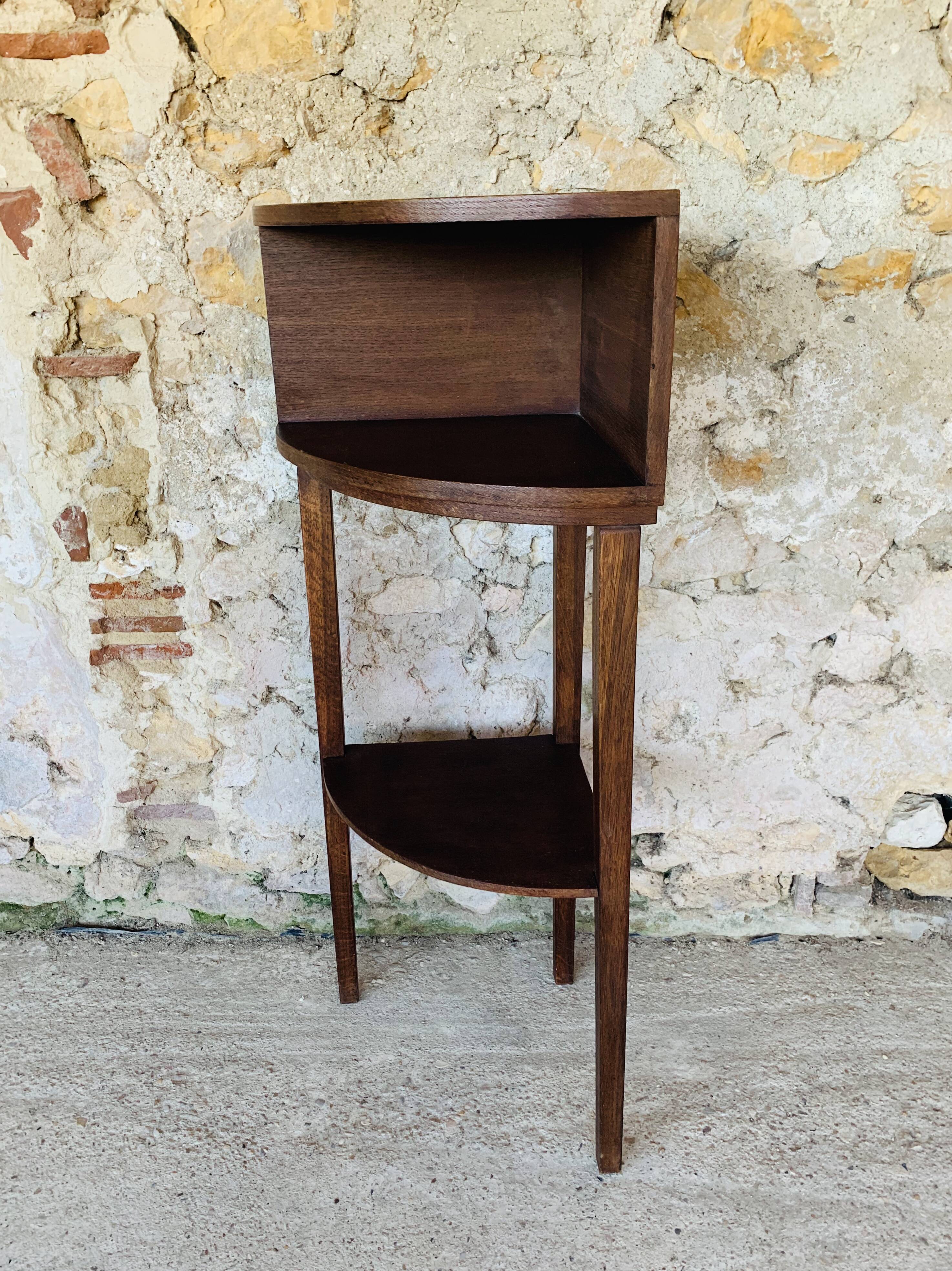 Vintage corner shelf on tripod legs, circa 50/60