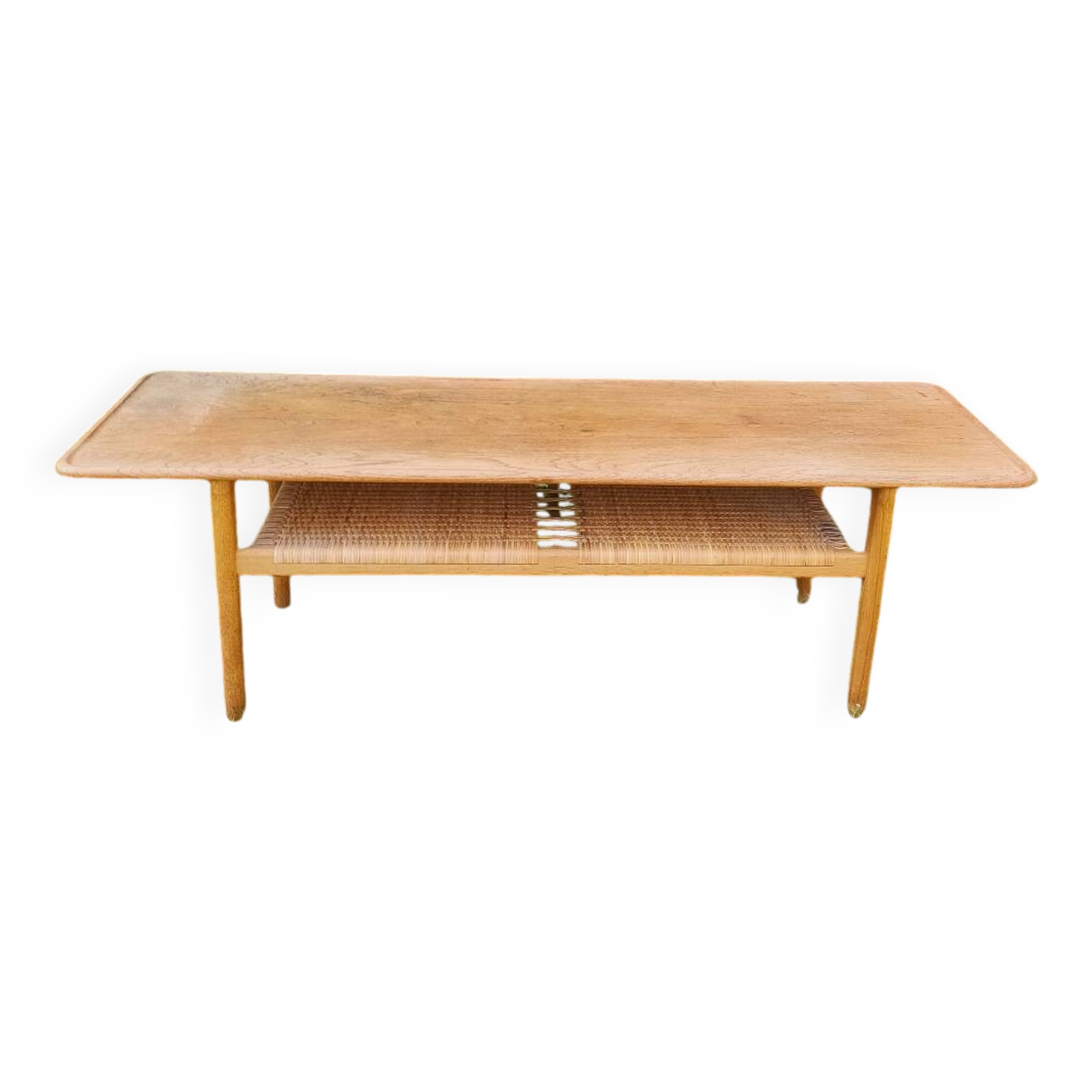 Hans Wegner coffee table (oak and cane)
