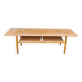 Table basse Hans Wegner (chêne et cannage)