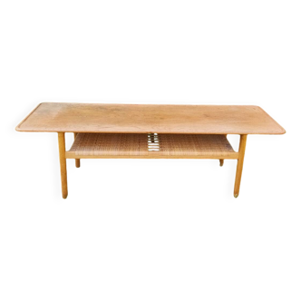 Hans Wegner coffee table (oak and cane)