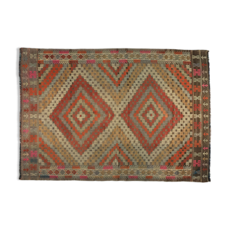 Anatolian handmade kilim rug 253 cm x 167 cm
