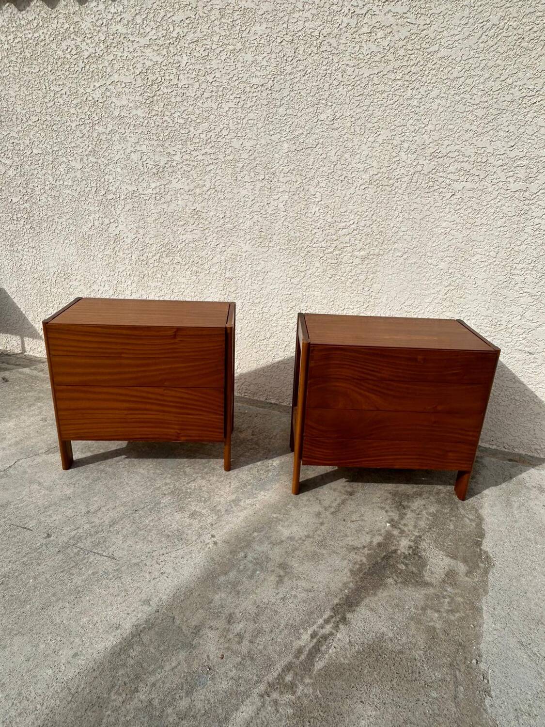 Pair of vintage wooden chests of drawers