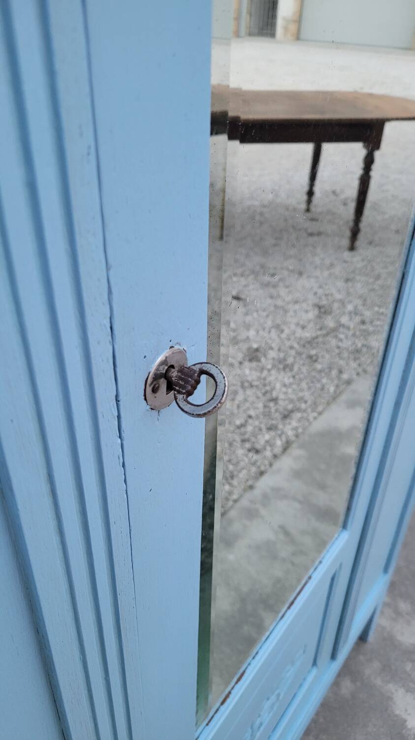 Parisian Art Deco armoire with beveled mirror and painted decoration