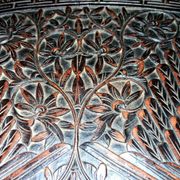 Ethnic carved wooden worker's furniture