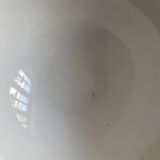 Vintage white salad bowl on pedestal 250701