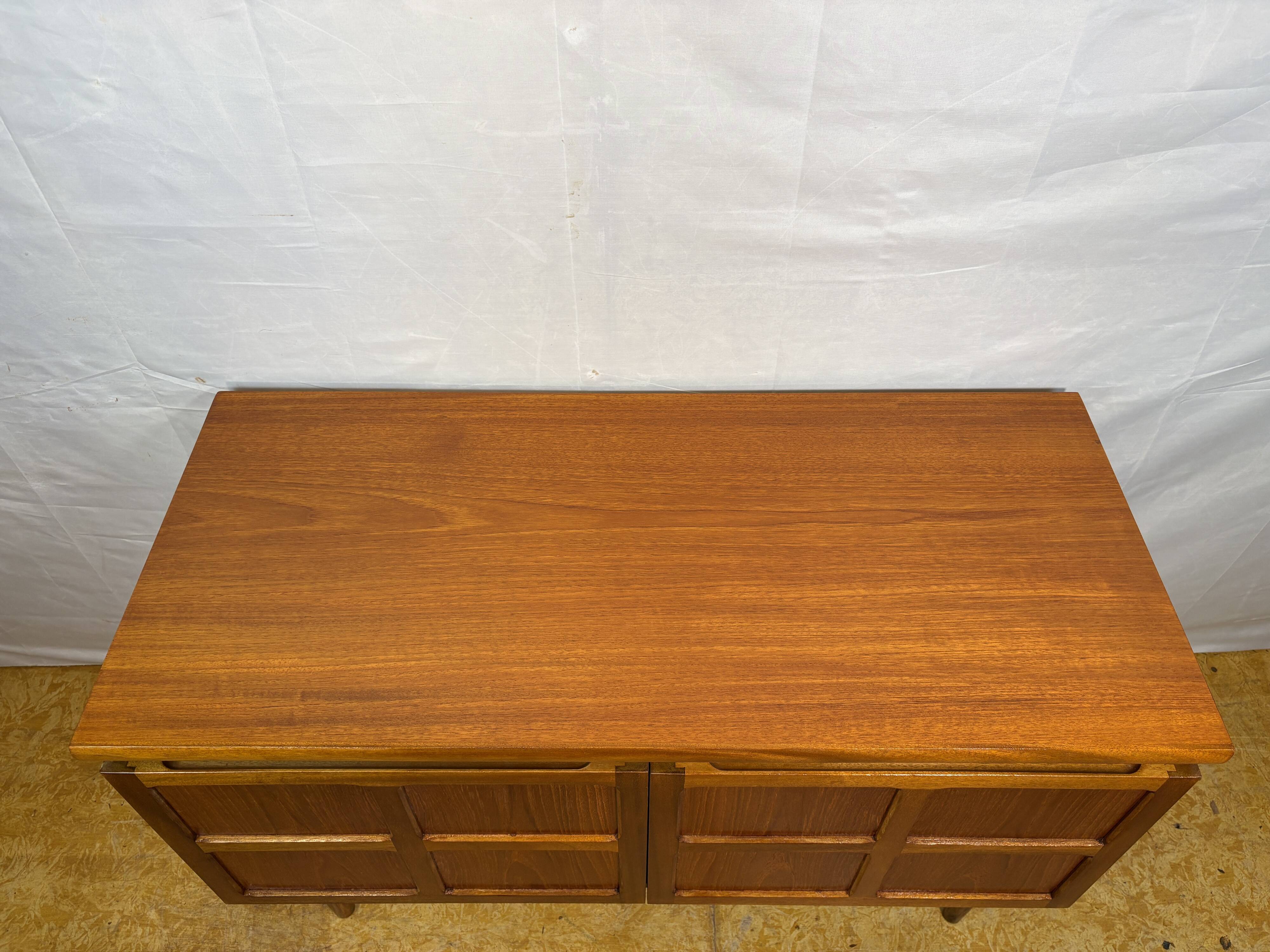 Mid-Century Retro Vintage Teak Sideboard by Nathan 1960s    Square Design •