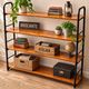 Low freestanding wooden and metal bookshelf, Omnia style – 1960