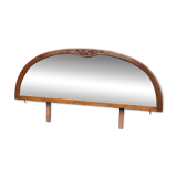 Art Deco concave mirror, arc-shaped, carved in solid wood, 1940.