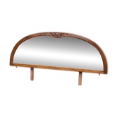 Art Deco concave mirror, arc-shaped, carved in solid wood, 1940.