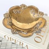 Bol sur pied en laiton | Motif floral Art Nouveau Antique