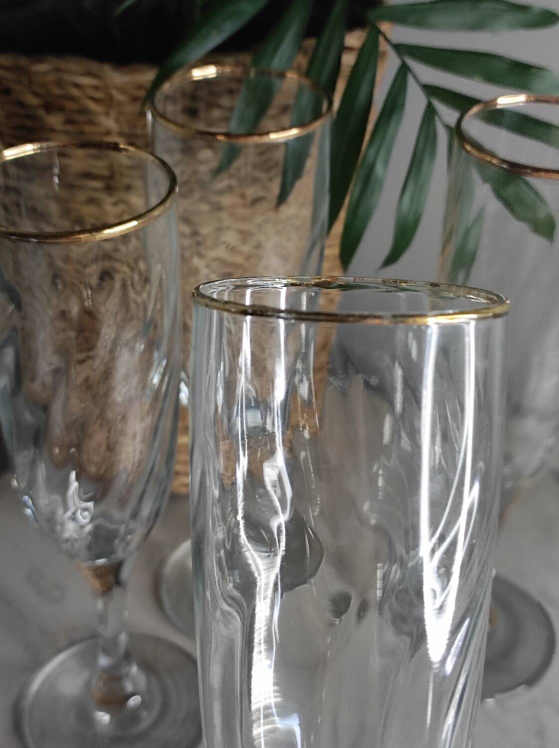 Gold champagne flutes