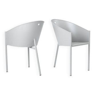 Pair of Postmodern "Costes Alluminio" Chairs by Philippe Starck for Driade, 1988