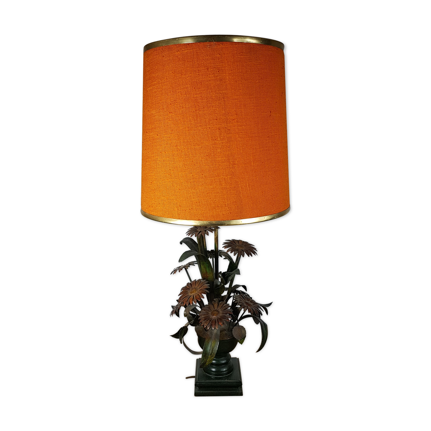 Lamp deco marguerittes metal Vintage 70s