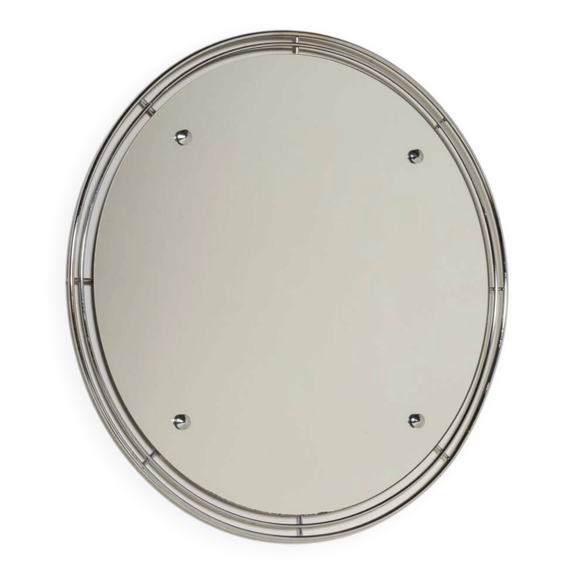 Chrome-plated metal wall mirror, second half of the 20th century
