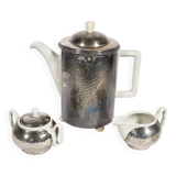 Service à thé Art déco par Hutschenreuther avec placage en argent WMF, années 1930