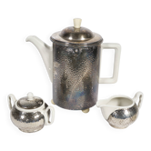 Art Deco Tea Set by Hutschenreuther with WMF Silver Plating, 1930s