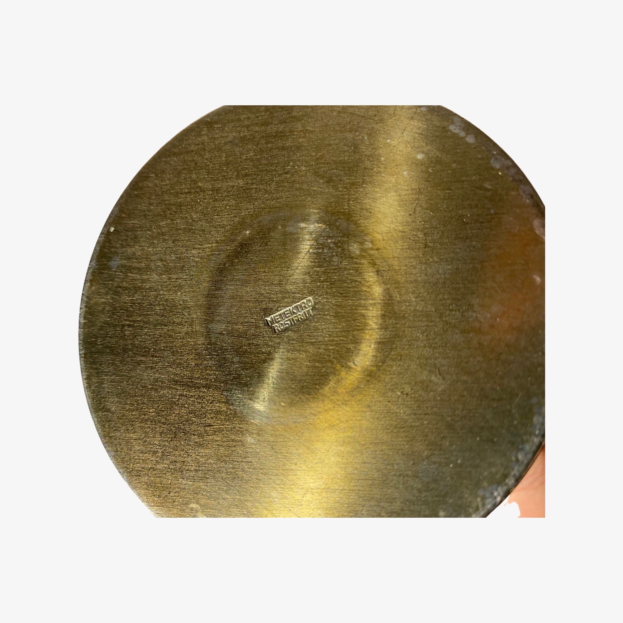 2 swedish vintage candlestick holders made in sweden, metektro rostfritt øre-op | stainless steel