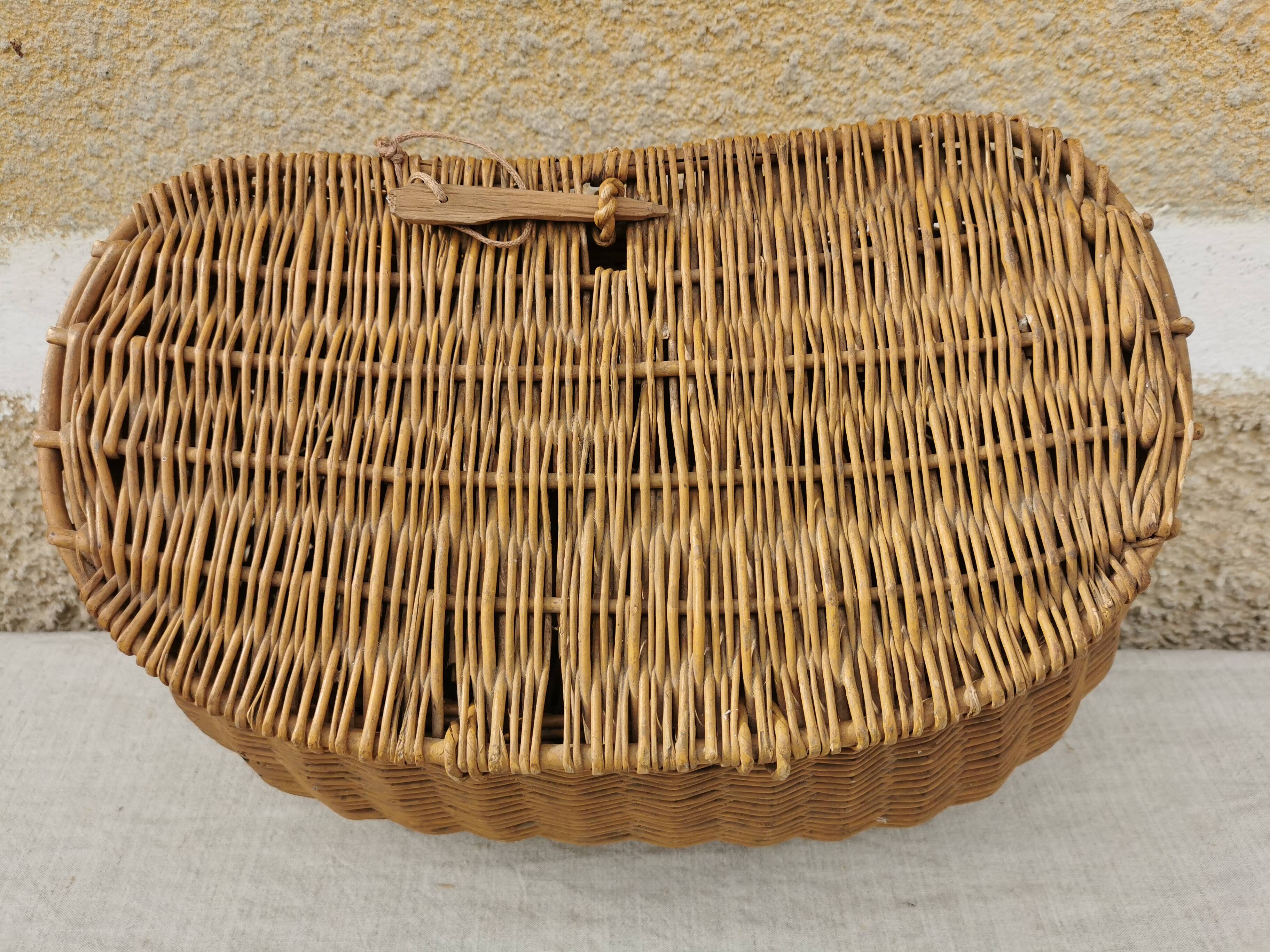 Panier vintage en rotin pour velo