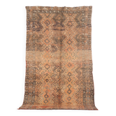Tapis marocain vintage pêche 142 x 248 cm, tapis en laine berbère fait main, tapis boho