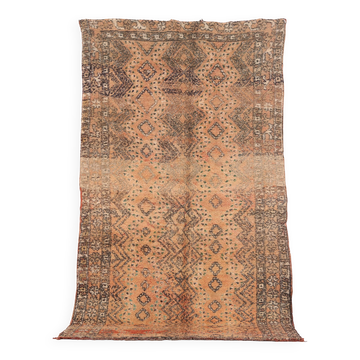 Peach Vintage Moroccan Rug 142 x 248 cm, Berber Wool Rug Handmade, Boho Rug