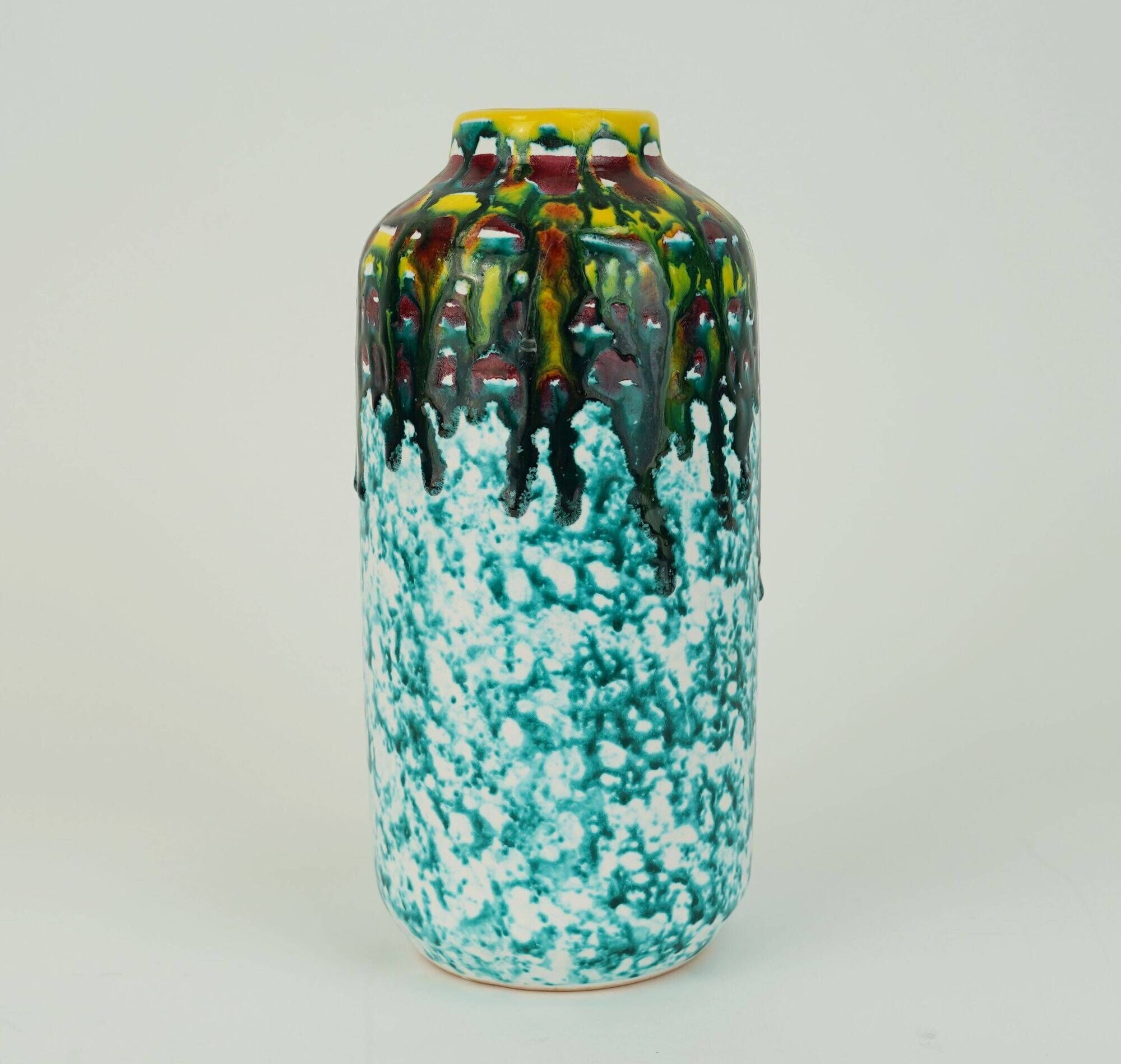keramia iparművész budapest VASE - colorful drip glaze - hungarian ceramics