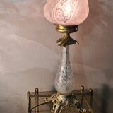 Cut crystal and bronze lamp