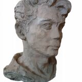 A. Novelli, male bust, plaster sculpture