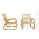 Pair of large Italian rattan armchairs from the 60s.