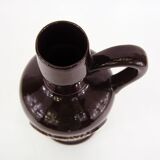 Ceramic pitcher vase - bird and flower decor - vintage 70s