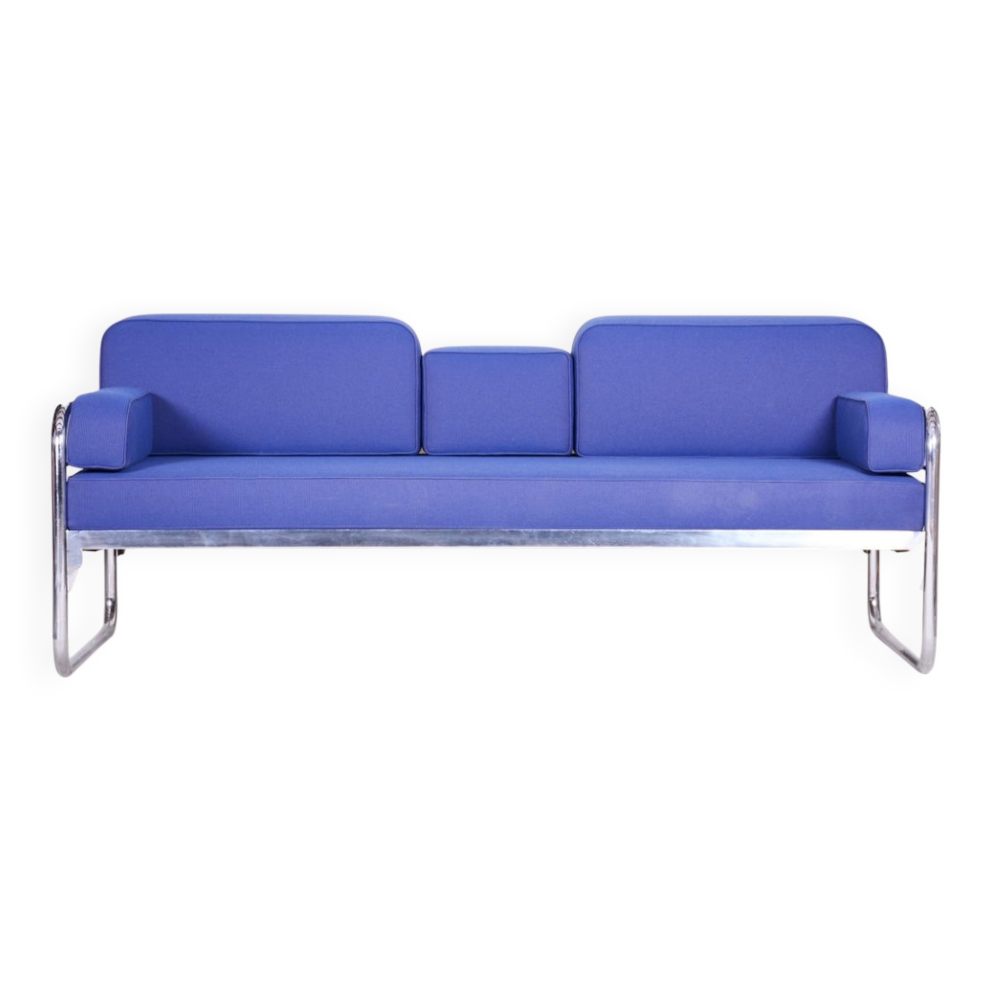 Bauhaus Blue Sofa attributed to Hynek Gottwald, Czech, 1930s