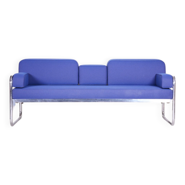 Canapé Bauhaus bleu attribué à Hynek Gottwald, tchèque, années 1930