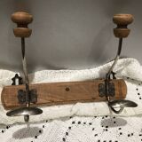 Wood and metal coat hook