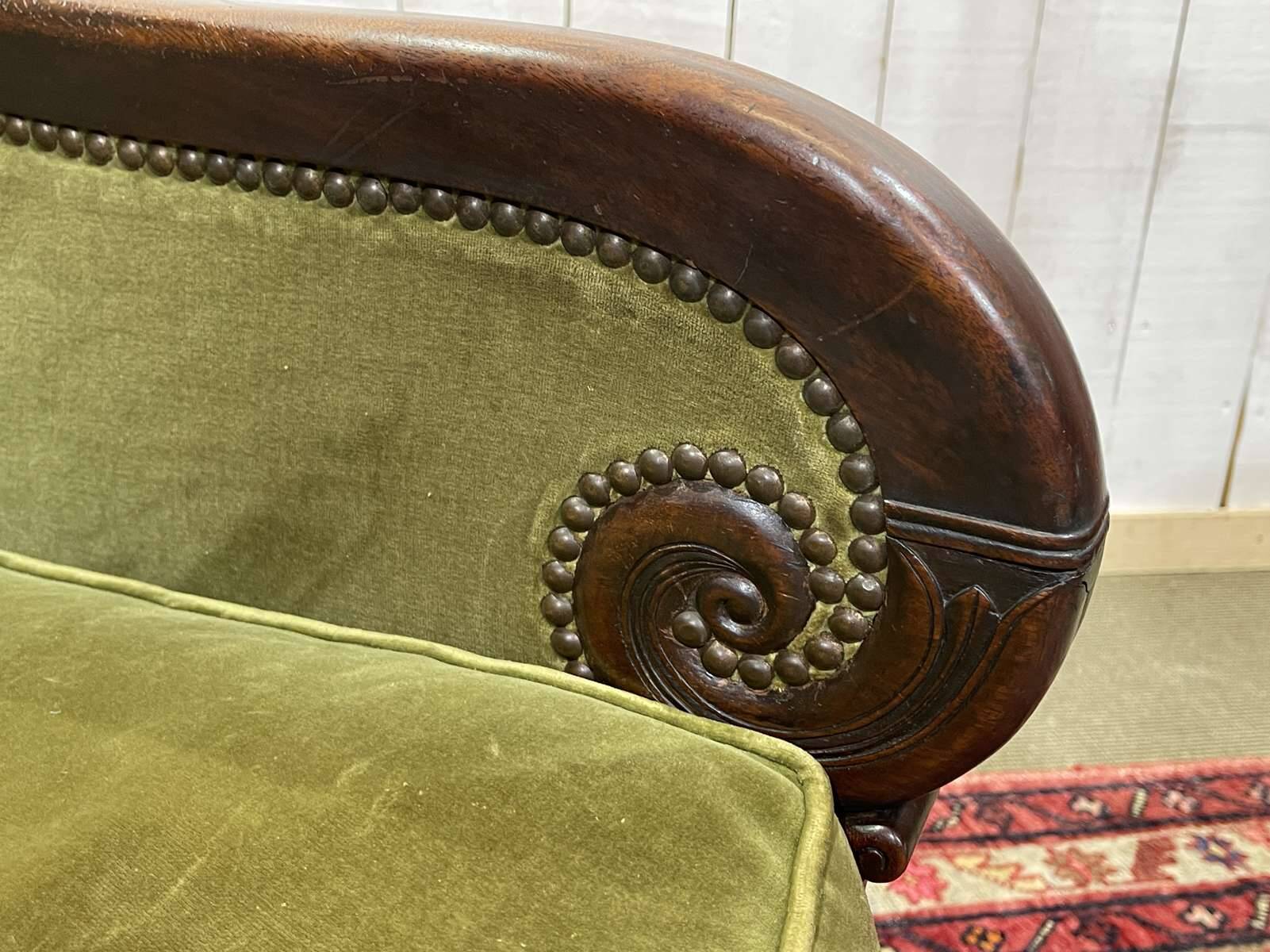 19th-century bergère in mahogany