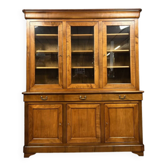 Vintage Louis Philippe style bookcase in solid walnut