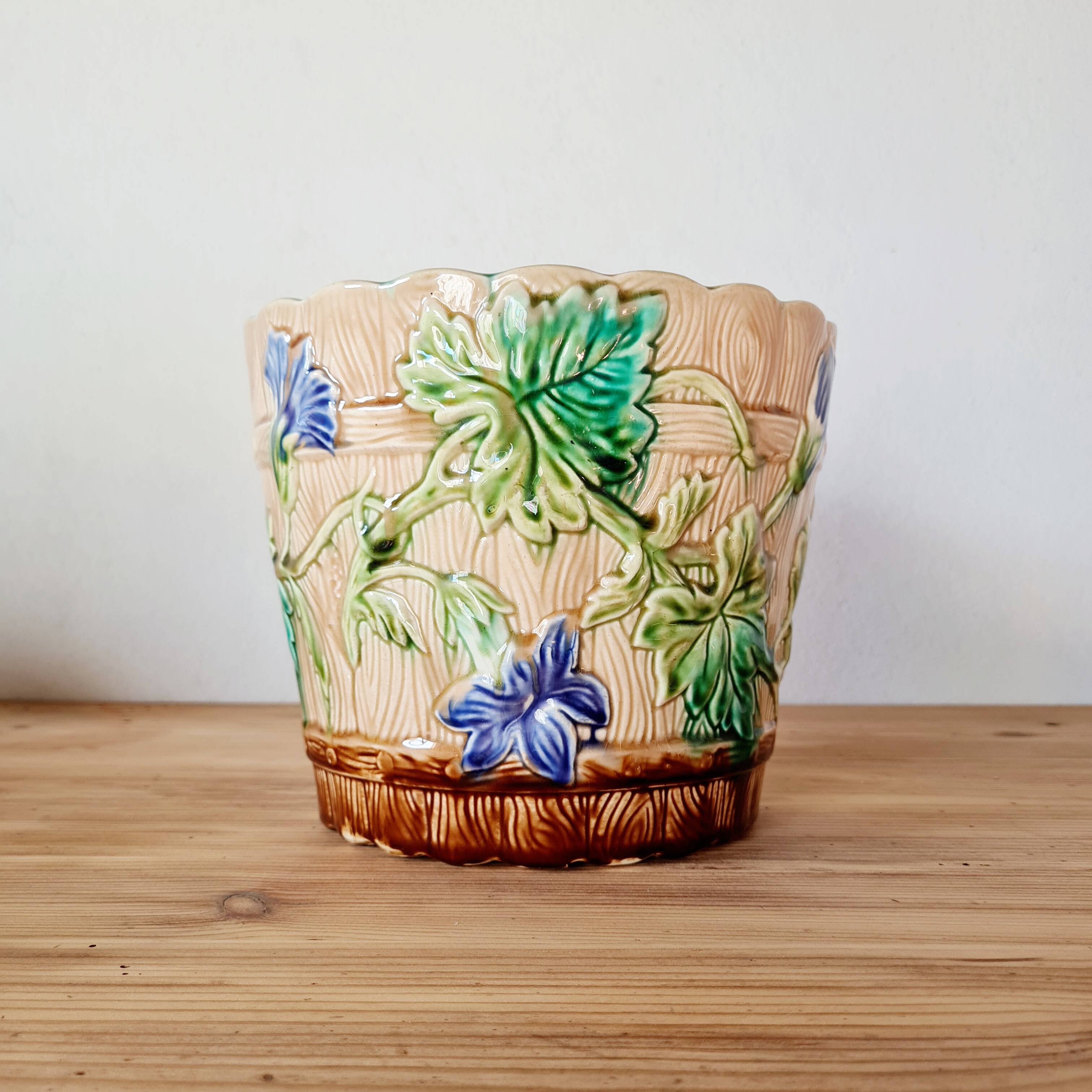 Art Nouveau earthenware cachepot