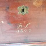 Large vintage chest old wooden trunk