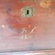 Large vintage chest old wooden trunk