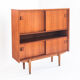 Vintage teak buffet with sliding doors, France 1960