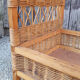 Small bed doll wood and rattan, vintage, 60s